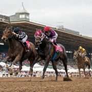 Spiced Perfection wins the $200K Evening Jewel Stakes at Santa Anita Park on April 7, 2018