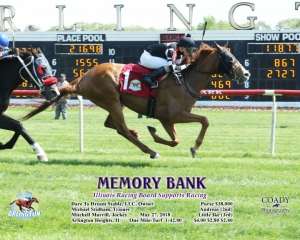 Dare To Dream Stable Horse Racing Partnership's Memory Bank wins at Arlington Park on May 27, 2018 in race #4