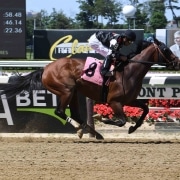 She's Not Bluffing wins at Belmont Park on June 9, 2019
