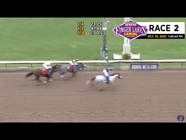 Iced Mocha crossing the finish line