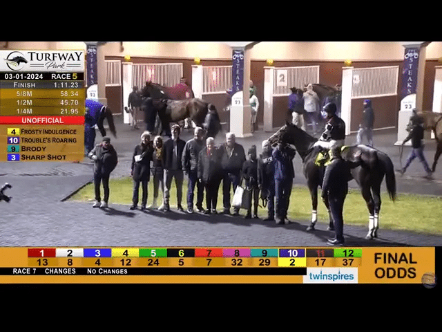 Celebration after the race with Frosty Indulgence