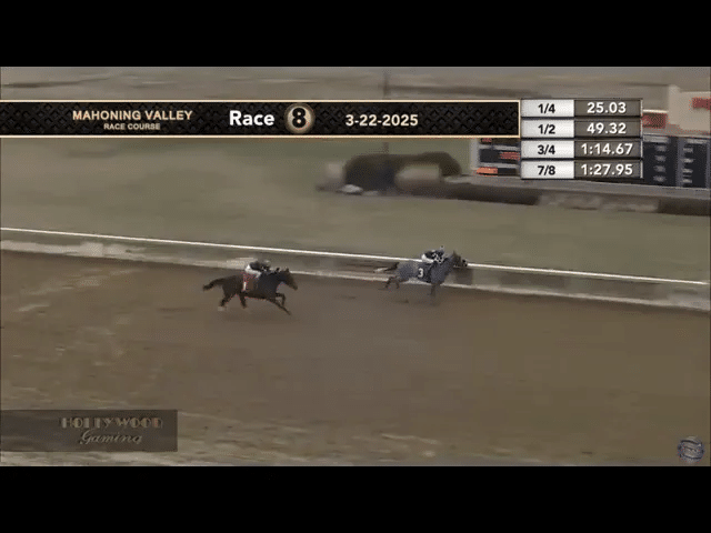 Truly Legit crossing the finish line